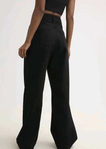 Wide Leg, High Rise Black Pants, NewMe,