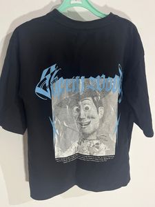 Black Colour Fives Sleeve Back Print T-shirt For Men&amp;women