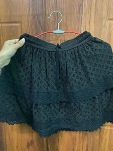 Black Tiered Lace Skirt