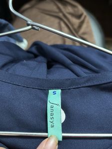 Elegant Navy Blue Pant Suit with Checkered Detail