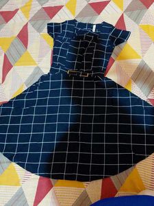 Checkered Fit & Flare Padded Dress
