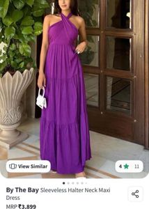 Purple Halter Neck Maxi Dress