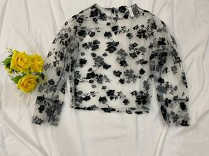 Organza Floral Top