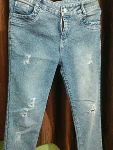 Ripped Blue Denim Jeans