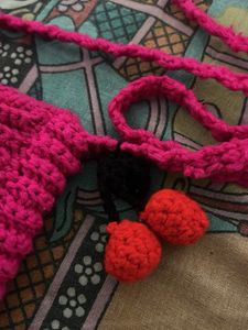 Handmade Pink Crochet Bag