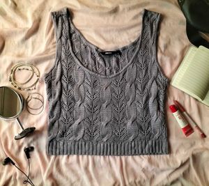 Knit Tank Top - lavender grey