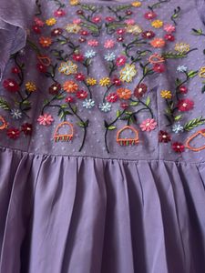 Lilac Embroidered Dress