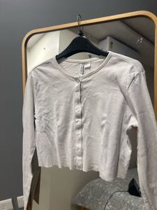 Medium H&amp;M Cropped Cardigan - White