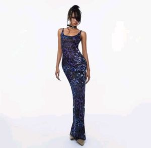 Violet Abstract Print Maxi Dress
