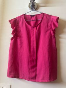Pink Flutter Sleeves Top