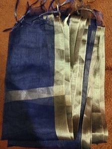 Indigo ,Gold Bordered Dupatta