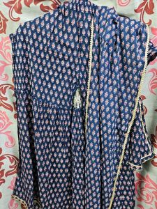 Elegant Blue Printed Kurta shara sat with dupatta