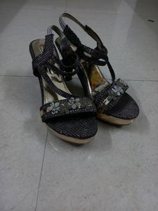 Party Wear Grey Pencil Heels...used Once Only