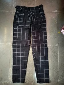 Checkered Paperbag Waist Pants
