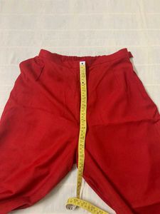 Kashmiri Red Embroidered Kurta Pant Set