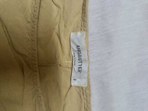 Beige Relaxed Fit crop Top