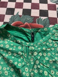 Green Floral Print Dress