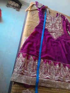 Elegant Maroon Embroidered Kurta Churidar Dupatta