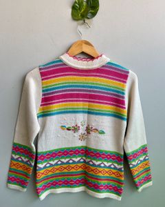 Colorful Striped Knit Sweater