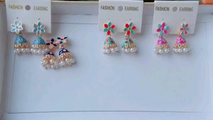 Floral Jhumka Earrings Set 1