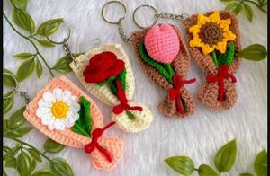 Crochet Bouquet Keychain❤️💐