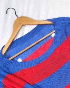 Y2k Striped Knit Sweater A