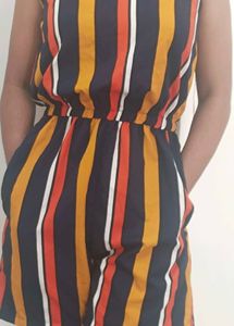 Striped Sleeveless Jumpsuit