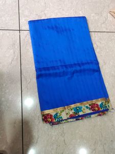 Beautiful Blue Colour Cotton Silk Saree