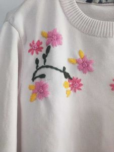 DNMX Floral Embroidered Sweater
