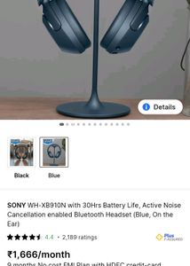 Sony WH-XB910N Wireless Noice Cancelling Headphone