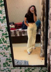 Beige Cargo Denim
