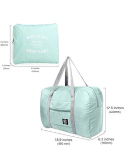 Mint Green Foldable Travel Duffel Bag