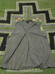 Sleeveless Olive Green Top