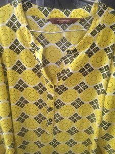 Yellow Print Tunic Top