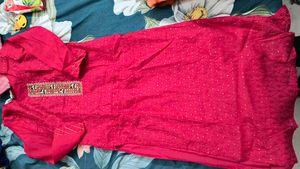 Red Embroidered Kurta