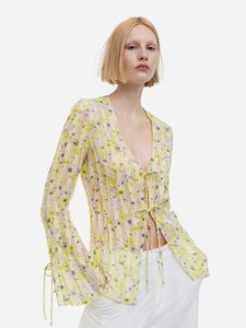 Floral Tie-Front Blouse