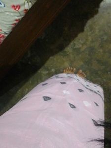 Pink Saree with Black Tassels