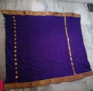 Blue Colour Cotton Traditional Saree.