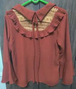 Ruffle Collar Top
