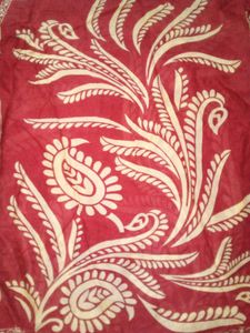 Womens Red Soft Cotton Saree.