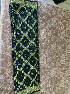 Pure Black Duppata With Banarasi Design