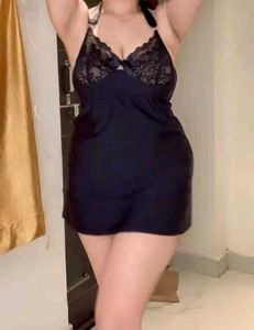 Net Lace Babydoll V Neck Above Knee Lingerie