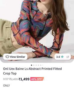 Abstract Printed Fitted Crop top