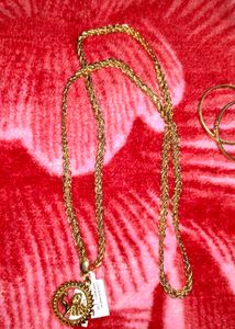 New 1 Gram Gold Plated 32 Inch Chain With Dollar