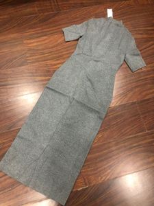 Abercrombie &amp; Fitch Gray Midi Bodycon Dress