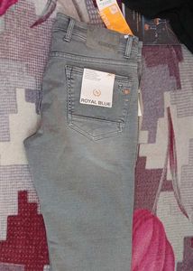 Royal Blue Grey Denim Jeans