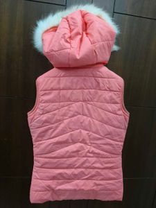 Pink Hooded Winter Jacket Size-28