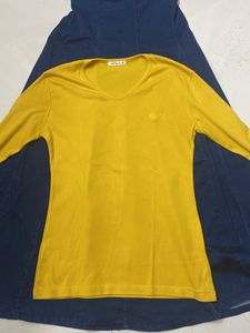 Skirt Dungaree Dress With Free Yellow T-shirt