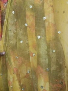 Yellow &amp; Floral Embellished Salwar Suit