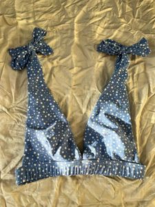Shein Polka Dot Bralette Tie Shoulder Top